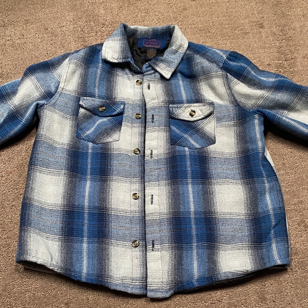 Lil' Hickory Boy’s Blue and Red Plaid Size8-10 Shacket Comfy Fall